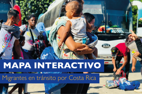 Mapa de historia de datos sobre movimientos transfronterizos - Migrantes en tránsito por Costa Rica